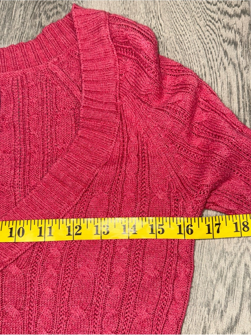American Eagle Outfitters Sweater Women’s M Pink Cable Knit V-Neck Retro Y2K - Picture 8 of 10